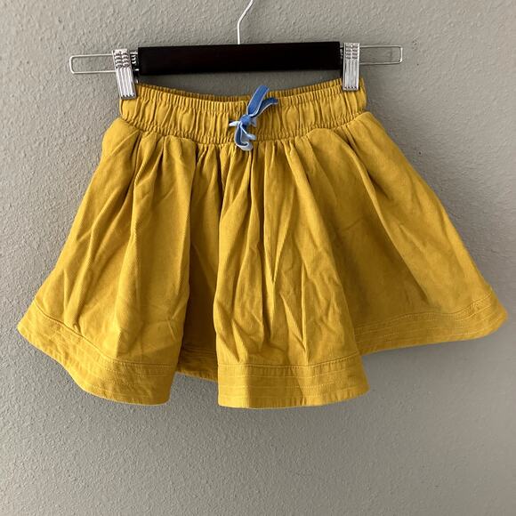 Mini Boden Corduroy Twirl Skirt - Floral Lined - Mustard Yellow - 5-6 - Picture 2 of 7